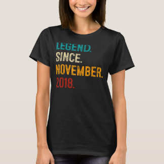 Legend Since November 2018 4th Birthday 4 Years O T-Shirt
