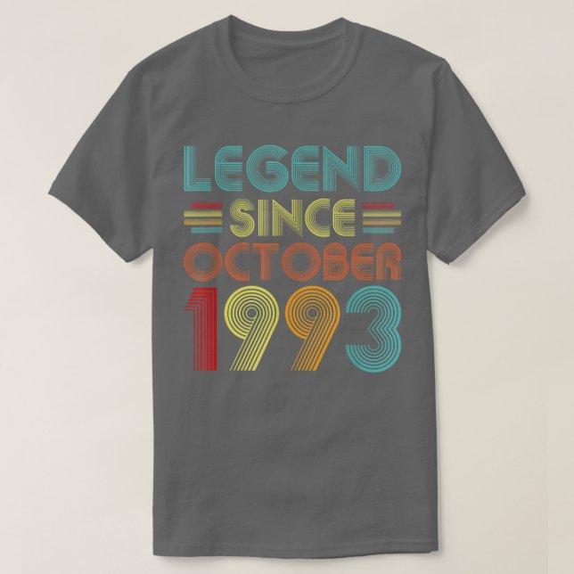 Legend Since October 1993 29 Years Old 29th Birthd T-Shirt (Design Front)