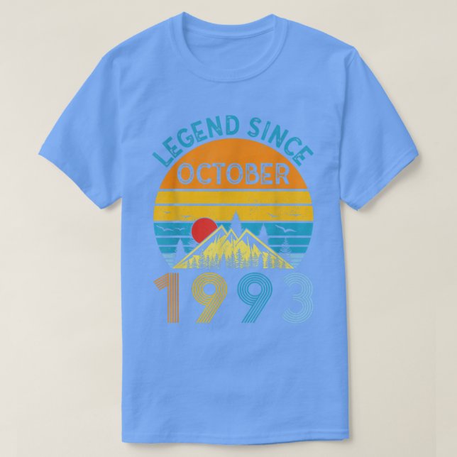 Legend Since October 1993 29 Years Old Vintage 29t T-Shirt (Design Front)