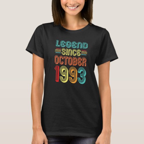 Legend Since October 1993 Retro 29 Years Old 29th  T_Shirt