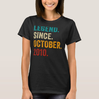 Legend Since October 2010 12th Birthday 12 Years T-Shirt