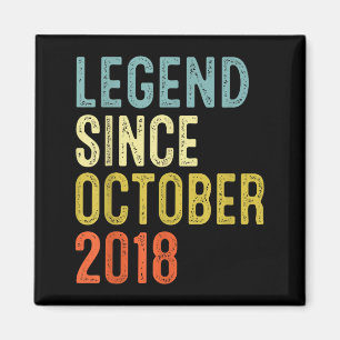 Legend Since October 2018 7th Birthday 7 Year Old Magnet