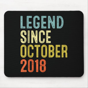 Legend Since October 2018 7th Birthday 7 Year Old Mouse Pad