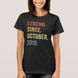 Legend Since October 2019 3rd Birthday 3 Years Ol T-Shirt