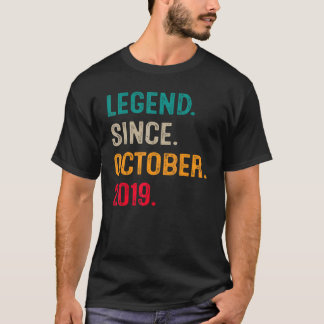 Legend Since October 2019 3rd Birthday 3 Years Ol T-Shirt