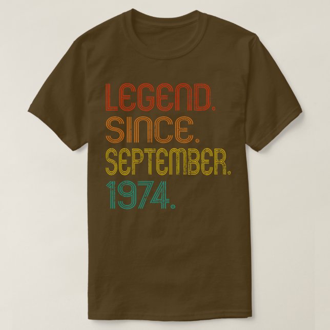 Legend Since September 1974 48 Years Old Gifts 48t T-Shirt (Design Front)