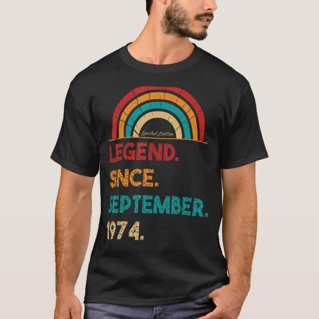 Legend Since September 1974 48th Birthday  Born In T-Shirt (Front)