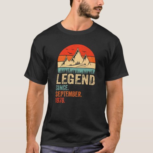 Legend Since September 1978 Retro 44 Years Old 44t T_Shirt