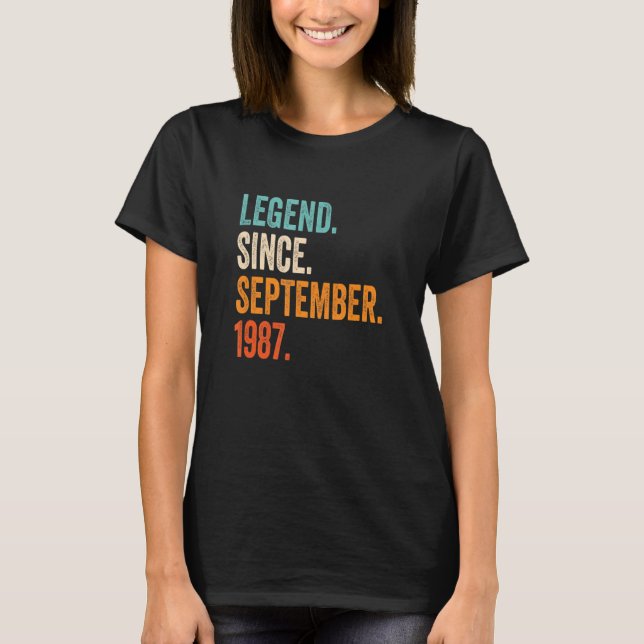 Legend Since September 1987 35th Birthday T-Shirt (Front)
