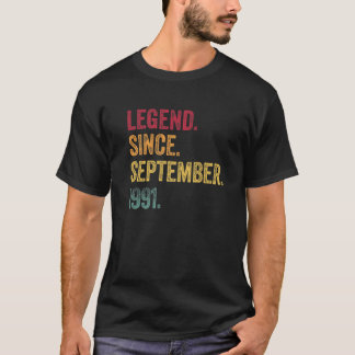 Legend Since September 1991 30Th Birthday Gift 30 T-Shirt