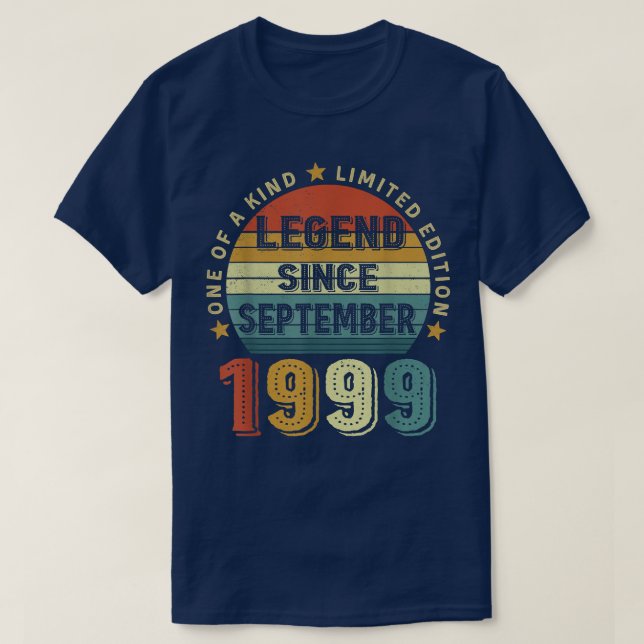 Legend Since September 1999 23rd Birthday 23 Years T-Shirt (Design Front)