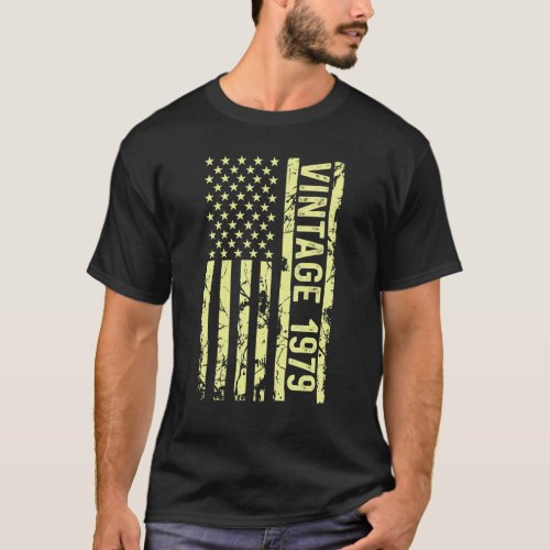 Legend Vintage Us Flag Since 1979 For Men Women 19 T_Shirt