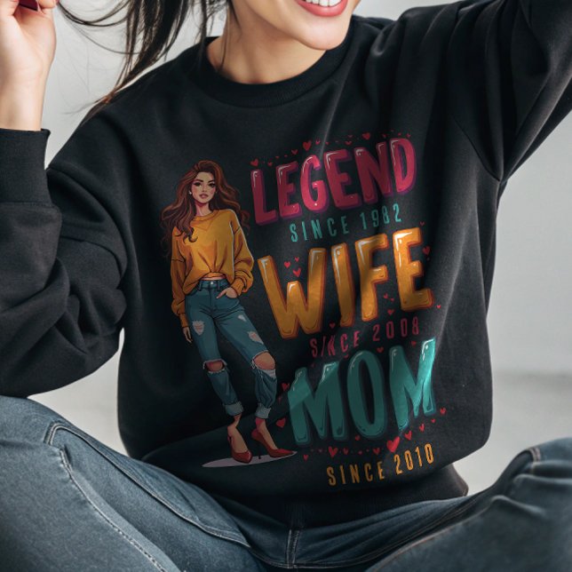 Legend Wife Mom Personalized Custom Sweatshirt (Creator Uploaded)