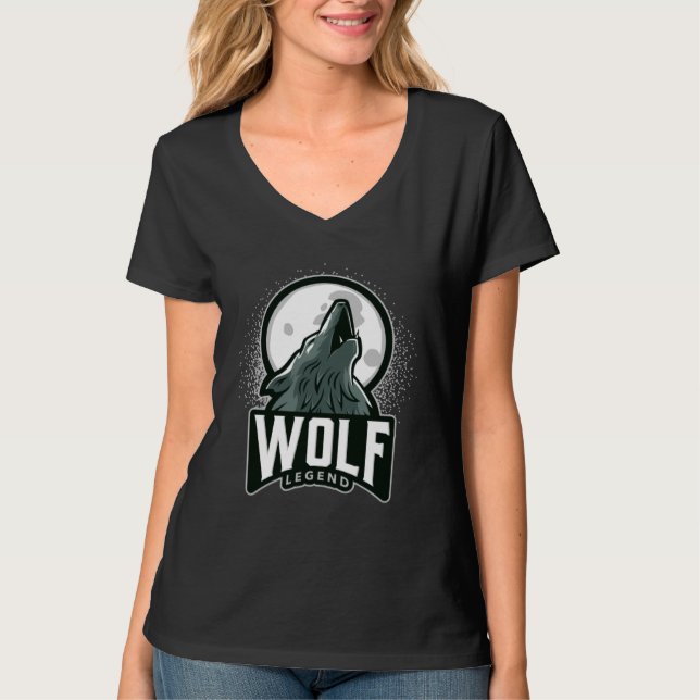 Legend WOLF Howling Moon Nature T-Shirt (Front)