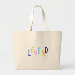 legend word art large tote bag