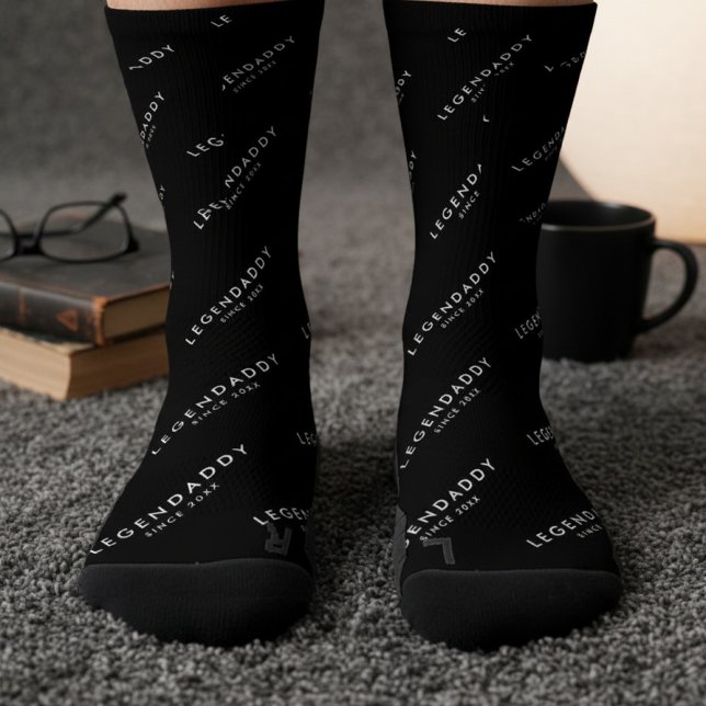 Legendaddy for Legendary Dads simple minimalist  Socks (socks for dad in black)