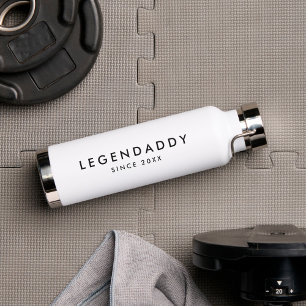 Legendaddy for Legendary Dads simple minimalist Water Bottle
