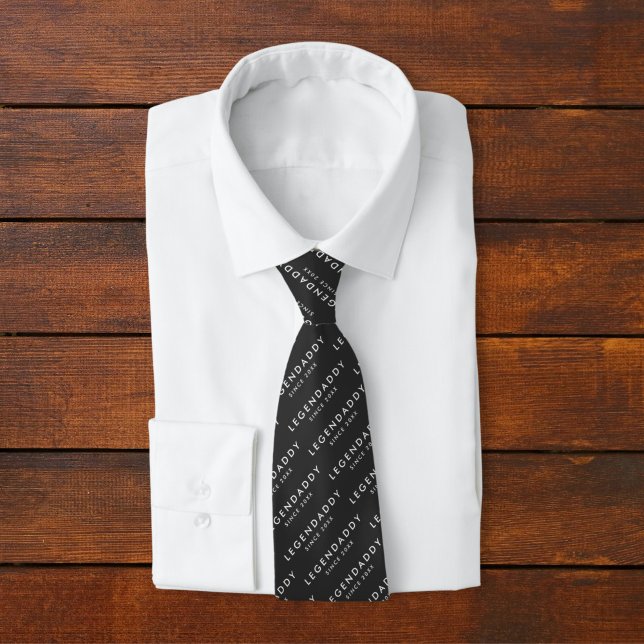 Legendaddy since for Legendary Dads minimalist  Neck Tie (gift for legendary dads - tie legendaddy)