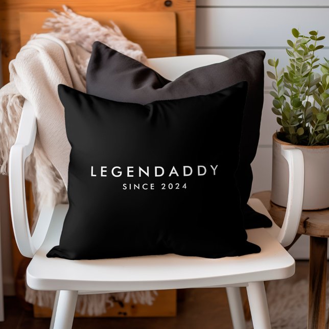 Legendaddy since for Legendary Dads minimalist  Throw Pillow (throw pillow for dads)