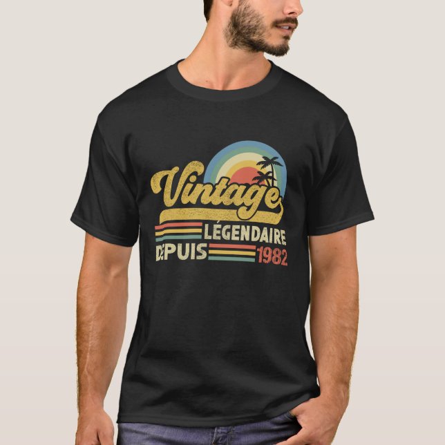 Légendaire Depuis 1982 40 Anniversaire 40 Ans T-Shirt (Front)