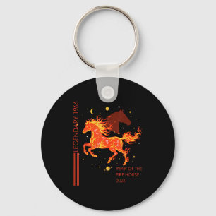Legendary 1966 fire horse 60th birthday 2026 retro keychain