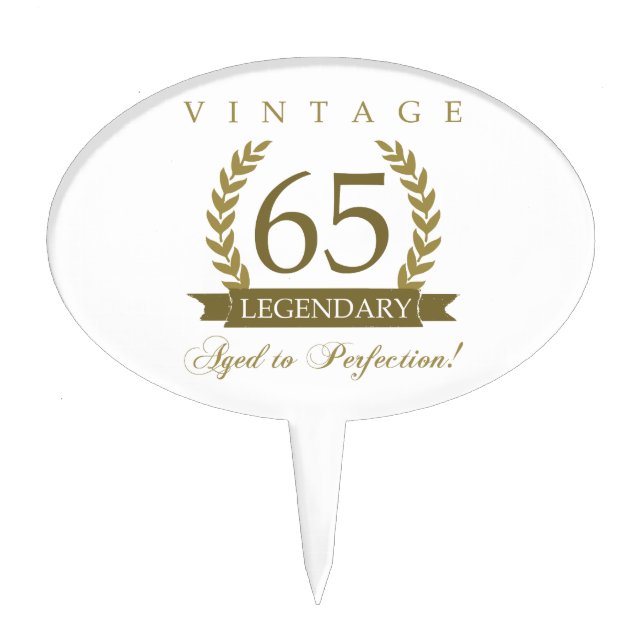 Legendary 65th Birthday Cake Topper (Front)