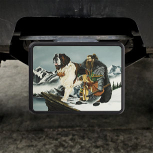 Legendary Alpine Fantasy Saint Bernard Dwarf  Hitch Cover