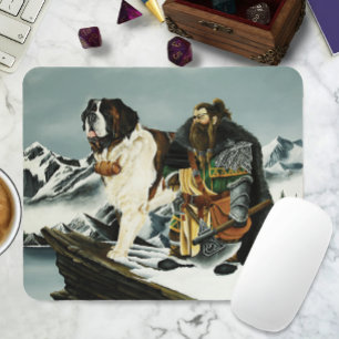 Legendary Alpine Fantasy Saint Bernard Dwarf  Mouse Pad