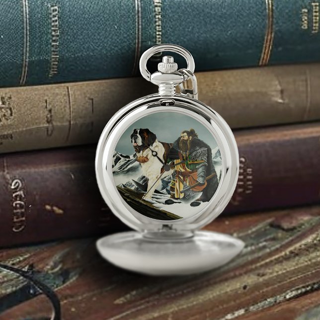 Legendary Alpine Fantasy Saint Bernard Dwarf  Pocket Watch (Creator Uploaded)