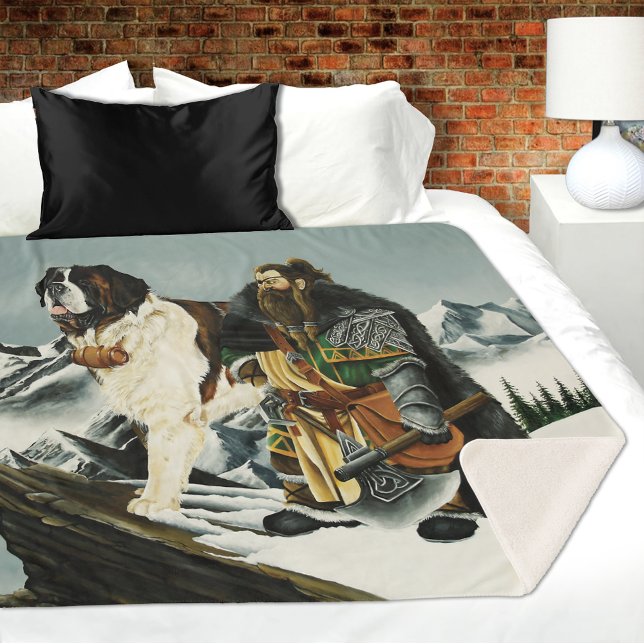 Legendary Alpine Fantasy Saint Bernard Dwarf  Sherpa Blanket (Creator Uploaded)