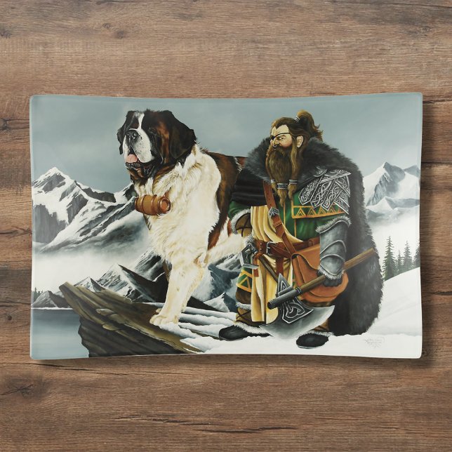 Legendary Alpine Fantasy Saint Bernard Dwarf  Trinket Tray (Creator Uploaded)