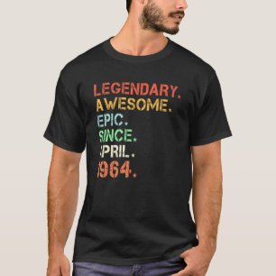 Legendary Awesome Epic Since April 1964 Retro Birt T-Shirt