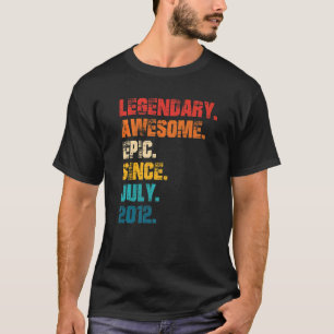Legendary Awesome Epic Since July 2012 Retro Style T-Shirt