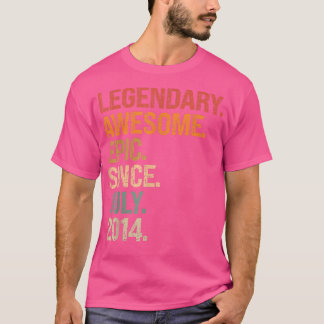 Legendary Awesome Epic Since July 2014 8th Birthda T-Shirt