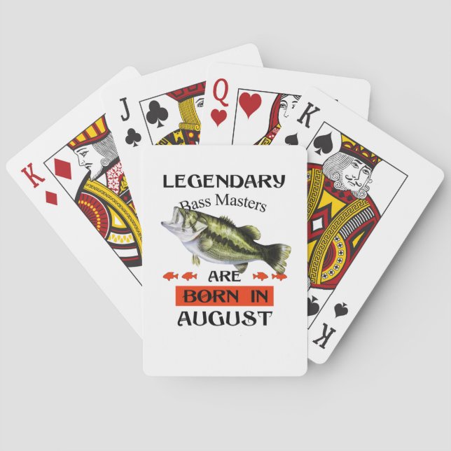 Legendary Bass Masters Are Born in August Poker Cards (Back)