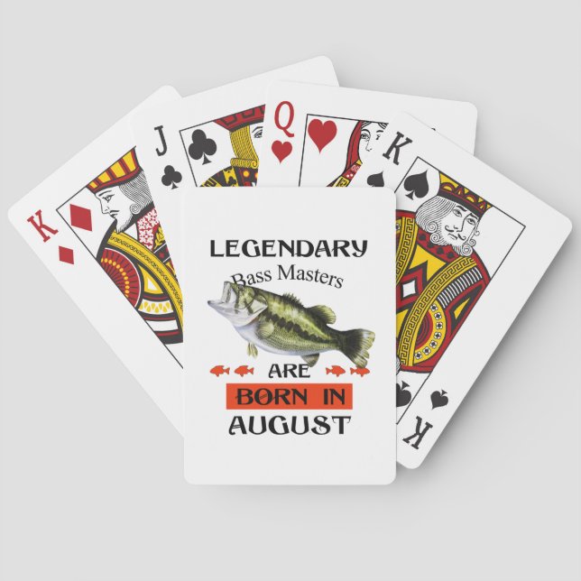 Legendary Bass Masters Are Born in August Poker Cards (Back)