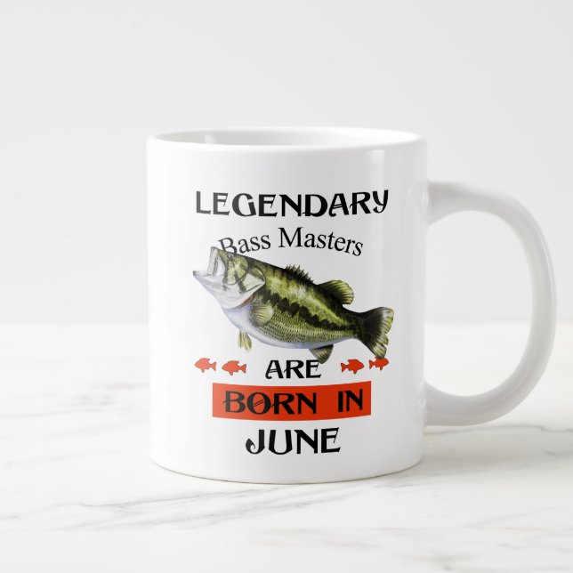 Legendary Bass Masters Are Born in June Giant Coffee Mug (Right)