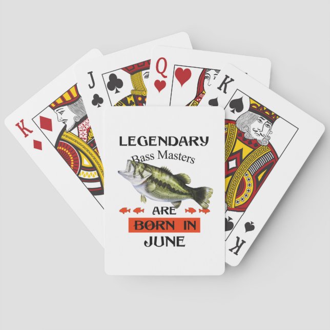 Legendary Bass Masters Are Born in June Poker Cards (Back)