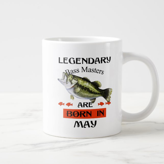 Legendary Bass Masters Are Born in May Giant Coffee Mug (Right)