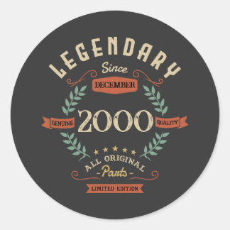 Legendary Birthday Gift Custom Classic Round Sticker
