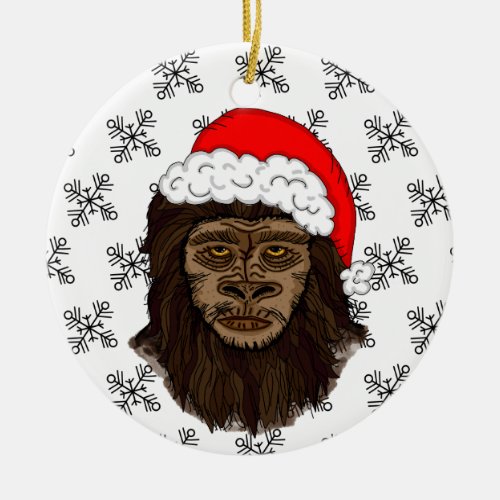 Legendary Christmas and Squatchy New Year Ceramic Ornament