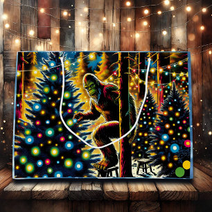 Legendary Christmas Bigfoot Large Gift Bag