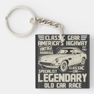 Legendary Classic Car Keychain Vintage Retro Car