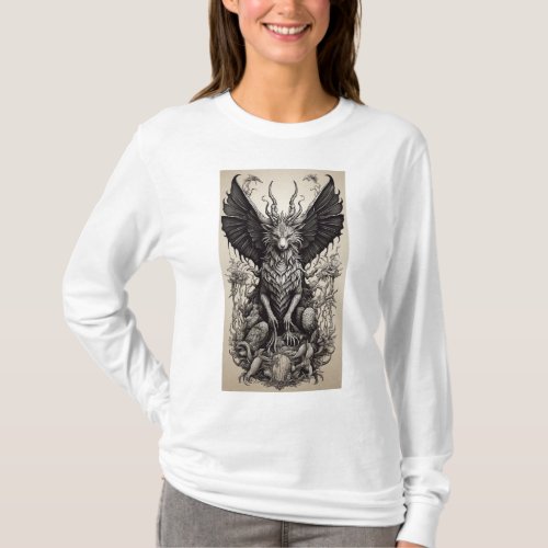 Legendary Creatures Line Art Mythical_Themed T_Sh T_Shirt