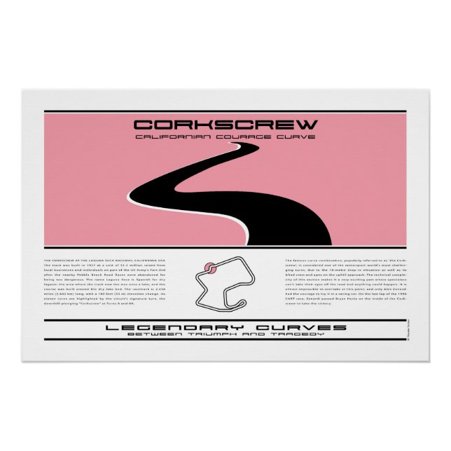 Legendary Curves, Corkscrew, Laguna Seca Poster (Front)