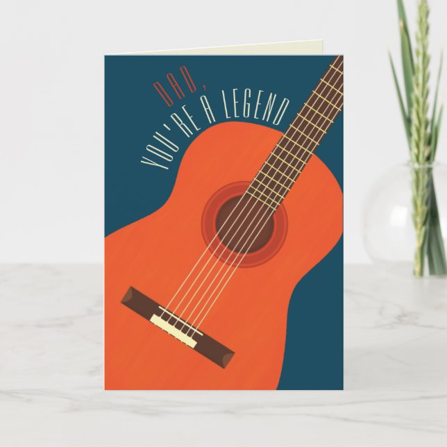 Legendary Dad Guitar Birthday Card (Front)