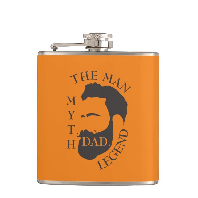 Legendary Dad The Man Myth Father Tribute Gift Flask (Front)