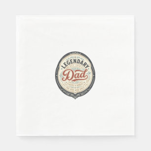 Legendary Dad Vintage Engraving Shirt Design_1 Napkins