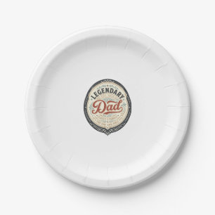 Legendary Dad Vintage Engraving Shirt Design_1 Paper Plates