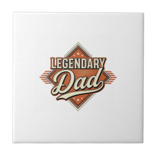 Legendary Dad Vintage Engraving Shirt Design (2)_1 Ceramic Tile